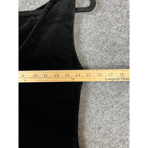 Laura Ashley Dress 0/2 Vintage Black Velvet Beaded Embroidered Sheath Cocktail - Picture 8 of 9